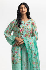 3PC Lawn Printed Embroidered Suit IUSTKSD-548