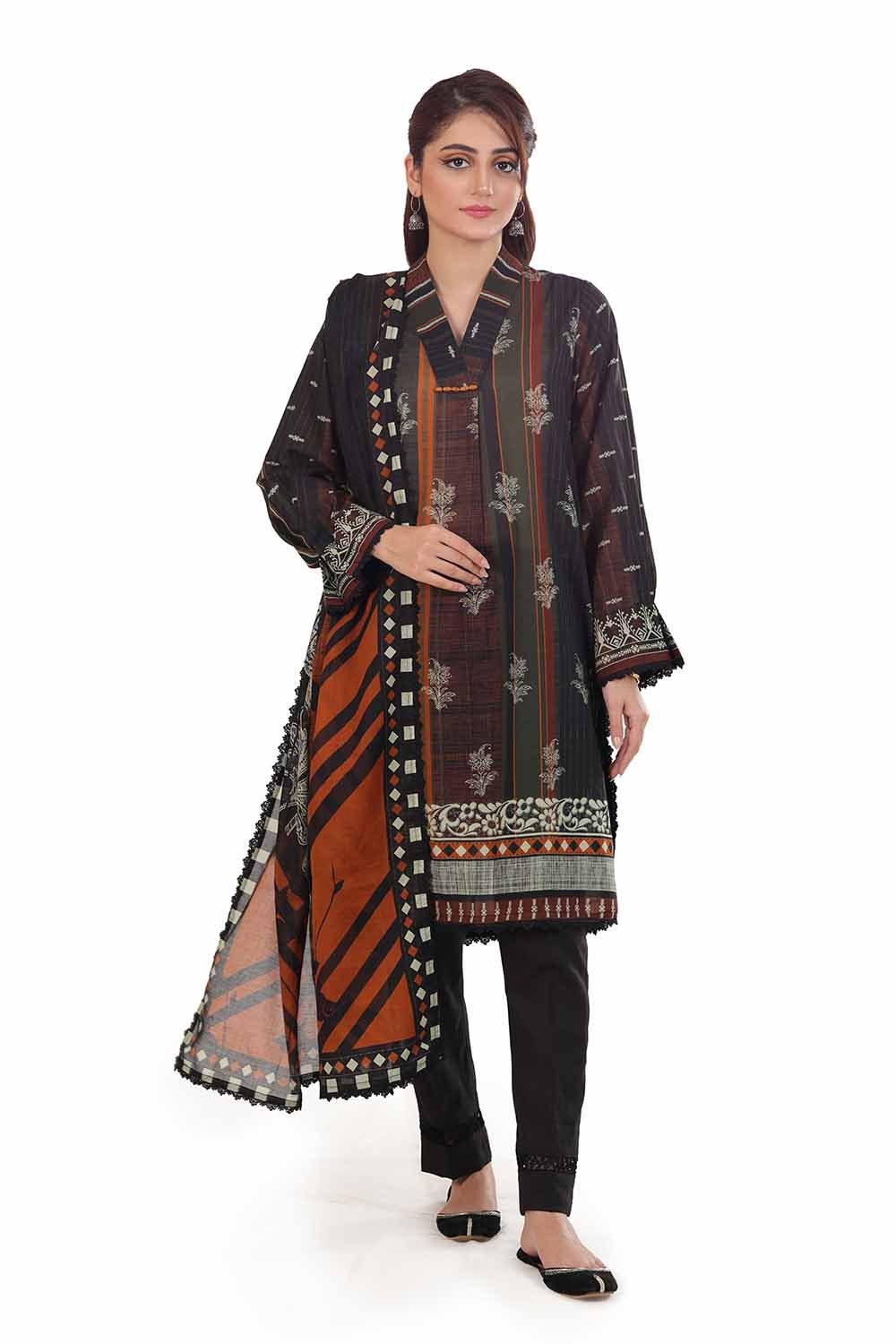 3 Piece Unstitched Printed Lawn Suit CA-42078