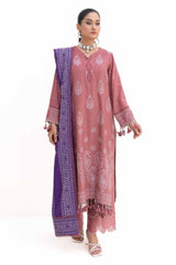 3 Piece Unstitched Embroidered Acrylic Suit with Embroidered Acrylic Dupatta AP-42003