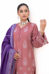 3 Piece Unstitched Embroidered Acrylic Suit with Embroidered Acrylic Dupatta AP-42003