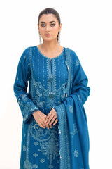 3 Piece Unstitched Embroidered Acrylic Suit with Embroidered Acrylic Dupatta AP-42005