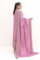 3 Piece Unstitched Embroidered Acrylic Suit with Embroidered Acrylic Dupatta AP-42008