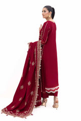 3 Piece Unstitched Embroidered Acrylic Suit with Embroidered Acrylic Dupatta AP-42009