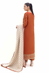 3 Piece Unstitched Embroidered Acrylic Suit with Embroidered Acrylic Dupatta AP-42011
