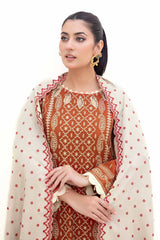 3 Piece Unstitched Embroidered Acrylic Suit with Embroidered Acrylic Dupatta AP-42011