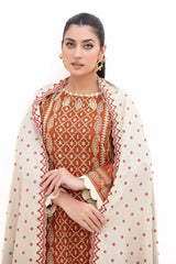 3 Piece Unstitched Embroidered Acrylic Suit with Embroidered Acrylic Dupatta AP-42011