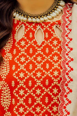 3 Piece Unstitched Embroidered Acrylic Suit with Embroidered Acrylic Dupatta AP-42011