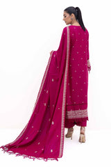3 Piece Unstitched Embroidered Acrylic Suit with Embroidered Acrylic Dupatta AP-42014
