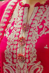 3 Piece Unstitched Embroidered Acrylic Suit with Embroidered Acrylic Dupatta AP-42014