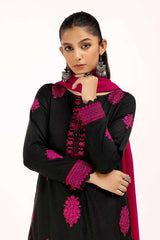 3 Piece Unstitched Embroidered Acrylic Suit with Embroidered Pashmina Dupatta AP-42016