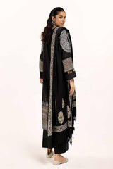 3 Piece Unstitched Gold and Lacquer Printed Arcylic Suit with Embroidered Lacquer Pashmina Dupatta AP-42021