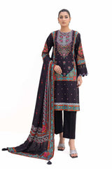 3 Piece Unstitched Printed Khaddar Suit with Printed Pashmina Dupatta AP-42030