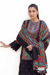 3 Piece Unstitched Printed Khaddar Suit with Printed Pashmina Dupatta AP-42030