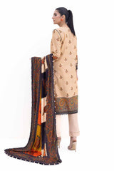 3 Piece Unstitched Printed Khaddar Suit with Printed Pashmina Dupatta AP-42031