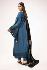 3 Piece Unstitched Embroidered Acrylic Suit with Pashmina Dupatta AP-42033