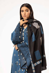 3 Piece Unstitched Embroidered Acrylic Suit with Pashmina Dupatta AP-42033