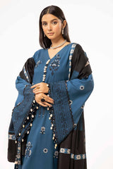 3 Piece Unstitched Embroidered Acrylic Suit with Pashmina Dupatta AP-42033