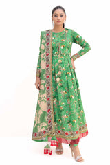 3 Piece Unstitched Printed Khaddar Suit with Printed Pashmina Dupatta AP-42036