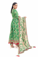 3 Piece Unstitched Printed Khaddar Suit with Printed Pashmina Dupatta AP-42036