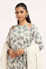 3 Piece Unstitched Printed Cotail Suit with Embroidered Acrylic Dupatta AP-42039
