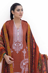 3 Piece Unstitched Embroidered Khaddar Suit with Printed Pashmina Dupatta AP-42048