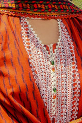 3 Piece Unstitched Embroidered Khaddar Suit with Printed Pashmina Dupatta AP-42048