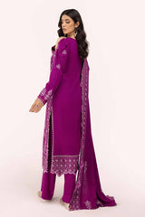 3 Piece Unstitched Embroidered Karandi Suit with Embroidered Karandi Dupatta AY-42009