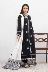 3 Piece Printed Embroidered Lawn Unstitched Suit with Embroidered Pallu Lawn Dupatta B-42005