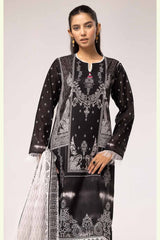 3 Piece Unstitched Embroidered Lawn Suit B-42017