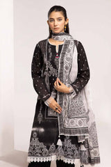 3 Piece Unstitched Embroidered Lawn Suit B-42017