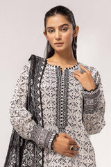3 Piece Unstitched Embroidered Lawn Suit B-42028