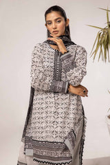 3 Piece Unstitched Embroidered Lawn Suit B-42028