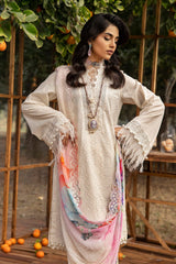 3 Piece Embroidered Lawn Unstitched Suit with Embroidered Printed Chiffon Dupatta BCT-42001