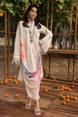 3 Piece Embroidered Lawn Unstitched Suit with Embroidered Printed Chiffon Dupatta BCT-42001