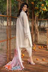 3 Piece Embroidered Lawn Unstitched Suit with Embroidered Printed Chiffon Dupatta BCT-42001