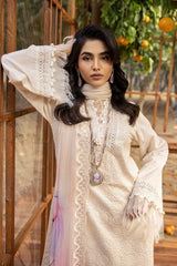 3 Piece Embroidered Lawn Unstitched Suit with Embroidered Printed Chiffon Dupatta BCT-42001