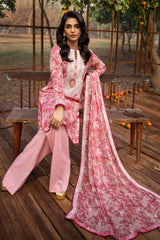 3 Piece Embroidered Printed Lawn Unstitched Suit with Embroidered Printed Chiffon Dupatta BCT-42003
