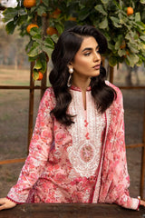 3 Piece Embroidered Printed Lawn Unstitched Suit with Embroidered Printed Chiffon Dupatta BCT-42003