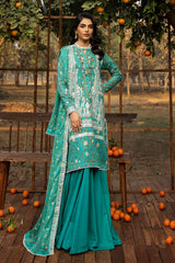 3 Piece Embroidered Printed Lawn Unstitched Suit with Embroidered Printed Chiffon Dupatta BCT-42004