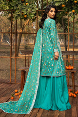 3 Piece Embroidered Printed Lawn Unstitched Suit with Embroidered Printed Chiffon Dupatta BCT-42004