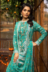 3 Piece Embroidered Printed Lawn Unstitched Suit with Embroidered Printed Chiffon Dupatta BCT-42004