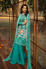 3 Piece Embroidered Printed Lawn Unstitched Suit with Embroidered Printed Chiffon Dupatta BCT-42004