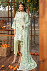 3 Piece Embroidered Printed Lawn Unstitched Suit with Embroidered Printed Chiffon Dupatta BCT-42005