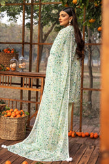 3 Piece Embroidered Printed Lawn Unstitched Suit with Embroidered Printed Chiffon Dupatta BCT-42005