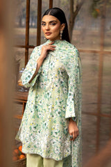 3 Piece Embroidered Printed Lawn Unstitched Suit with Embroidered Printed Chiffon Dupatta BCT-42005