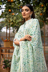 3 Piece Embroidered Printed Lawn Unstitched Suit with Embroidered Printed Chiffon Dupatta BCT-42005