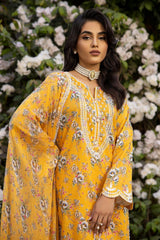 3 Piece Embroidered Printed Lawn Unstitched Suit with Embroidered Printed Chiffon Dupatta BCT-42008