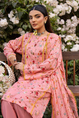 3 Piece Printed Lawn Unstitched Suit with Chiffon Dupatta BM-42002