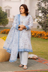 3 Piece Printed Lawn Unstitched Suit with Chiffon Dupatta BM-42015