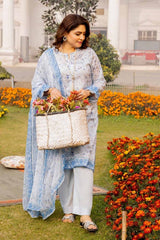 3 Piece Printed Lawn Unstitched Suit with Chiffon Dupatta BM-42015